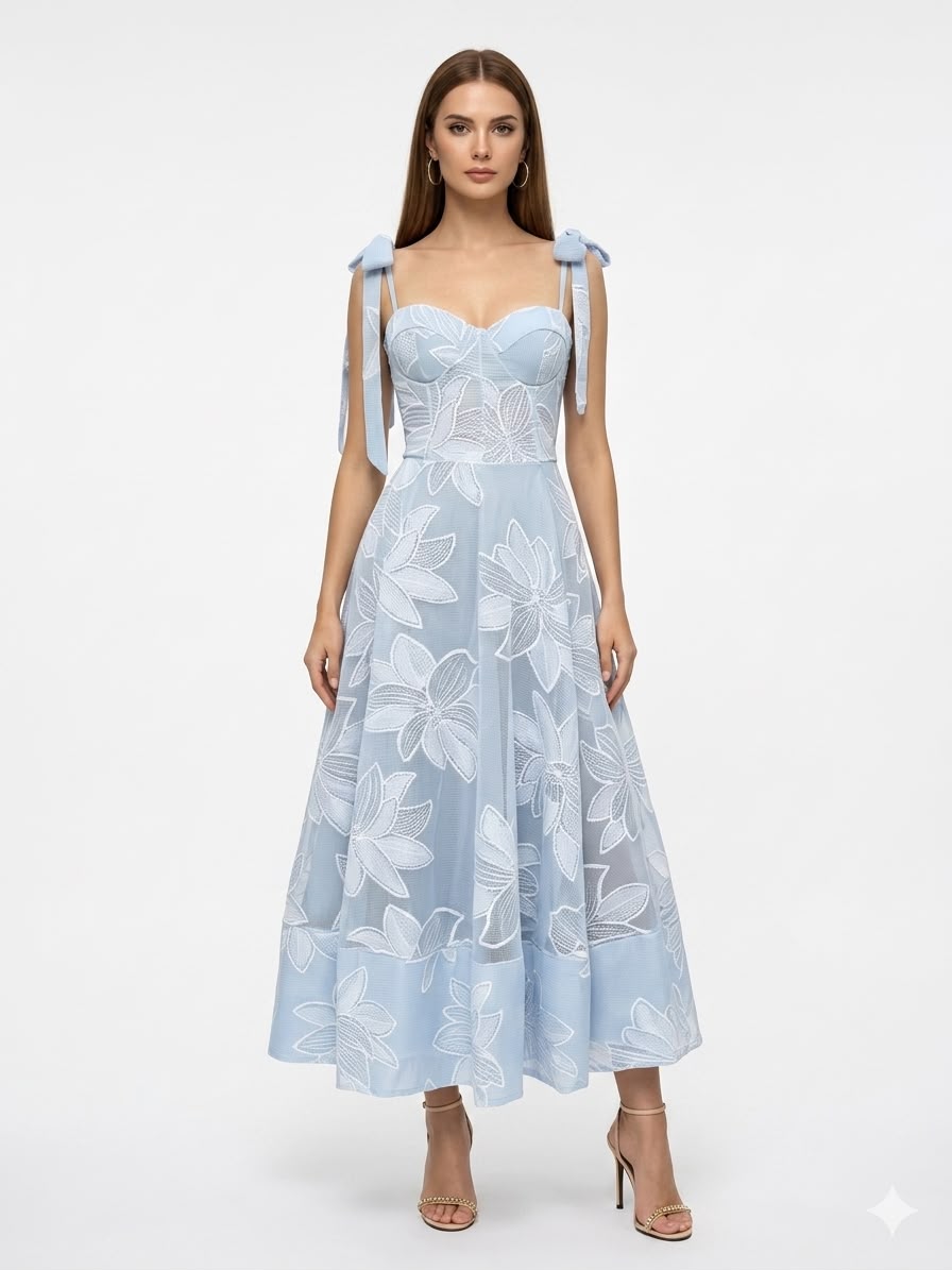 Azure Lily Midi Dress