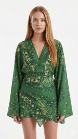 Emerald Bandana Mini Dress