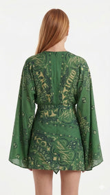 Emerald Bandana Mini Dress