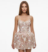 Blush Sequin Blossom Mini Dress