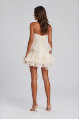 Champagne Tulle Corset Mini Dress